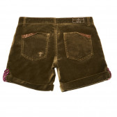 Къс памучен панталон с флорално акценти за момиче зелен Naf Naf 217945 2