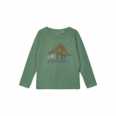Памучна блуза с дълъг ръкав и щампа на динозавър, зелена Name it 218008 