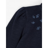 Памучна блуза с буфан ръкави и къдрички, синя Name it 218019 3