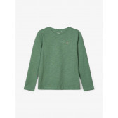 Блуза от органичен памук с джоб, зелена Name it 218035 