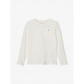 Блуза от органичен памук с джоб, бяла Name it 218041 