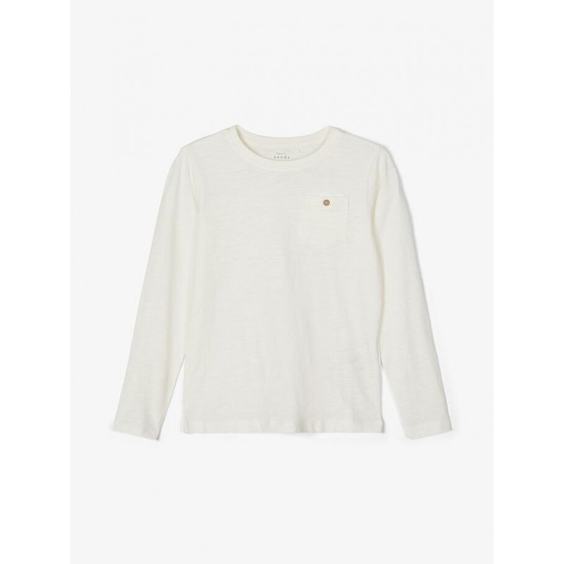 Блуза от органичен памук с джоб, бяла  218041