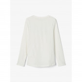 Блуза от органичен памук с брокатена щампа, бяла Name it 218049 3
