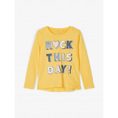 Блуза от органичен памук с графичен принт, жълта Name it 218059 