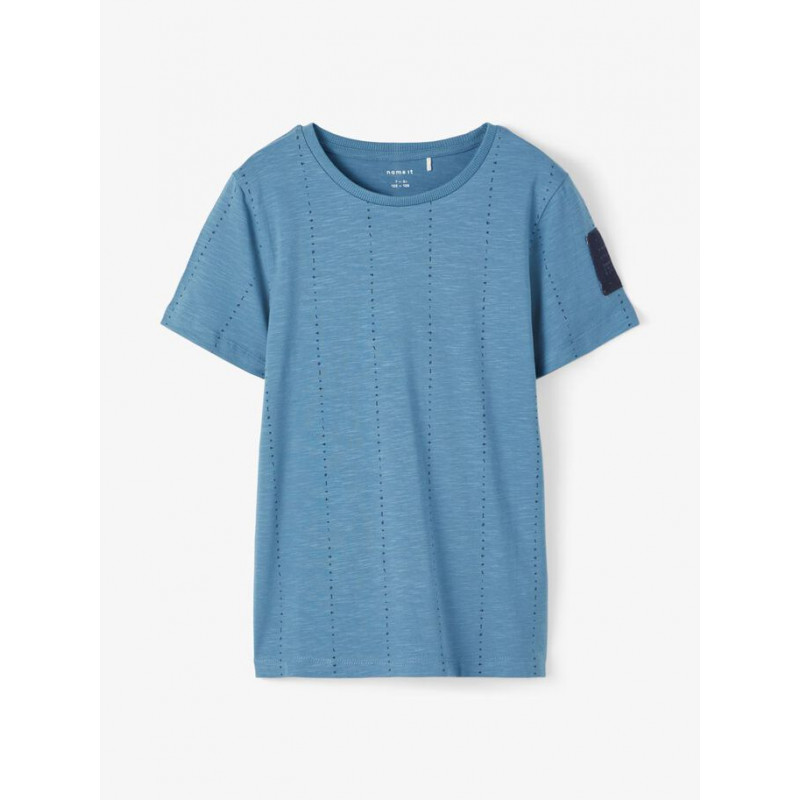 Тениска от органичен памук, синя  218293