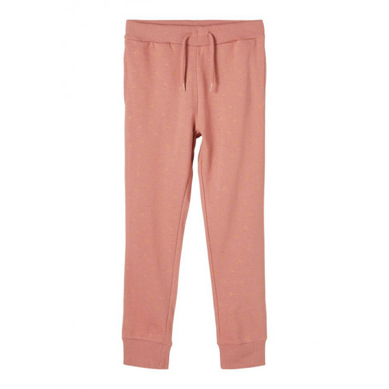 Панталон от органичен памук с връзки, розов Name it 218385 