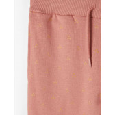 Панталон от органичен памук с връзки, розов Name it 218387 3