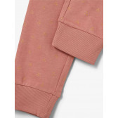 Панталон от органичен памук с връзки, розов Name it 218388 4