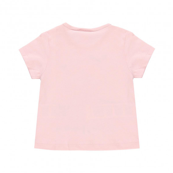 Памучна тениска с графичен принт, розова Boboli 218962 2