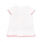 Памучна тениска с розови и червени кантове Boboli 218973 2