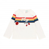 Памучна блуза с дълъг ръкав и цветни кантове Boboli 218976 