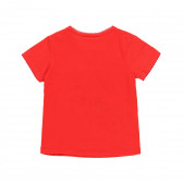 Памучна тениска с флорална щампа, червена Boboli 218997 2