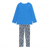 Памучен комплект блуза с дълъг ръкав и клин, сини Boboli 219169 2