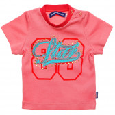 Памучна тениска за бебе за момиче розова Original Marines 219336 