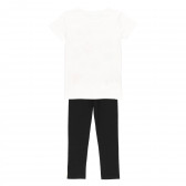 Памучен комплект тениска и клин бяло и черно Boboli 219428 2