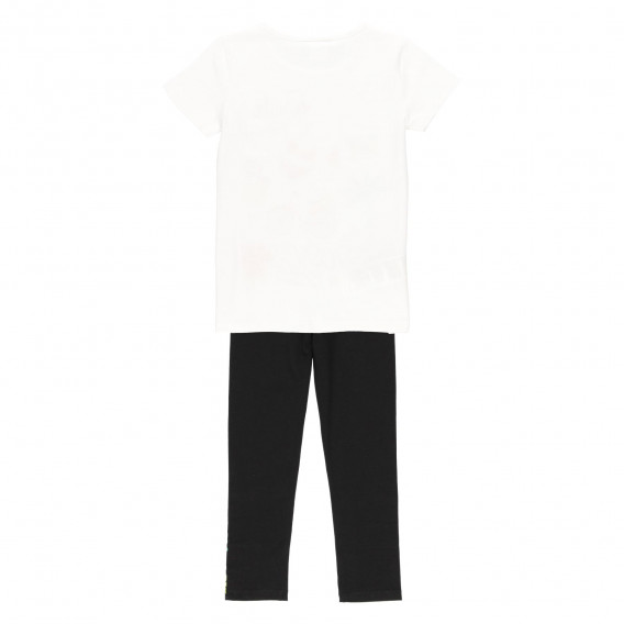 Памучен комплект тениска и клин бяло и черно Boboli 219428 2