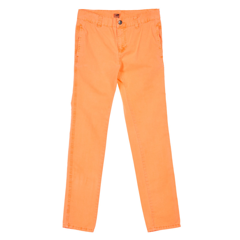 Памучен панталон за момиче, оранжев  219494