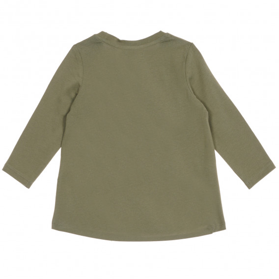 Блуза с дълъг ръкав от органичен памук за бебе, зелена Name it 219581 4