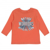Блуза от органичен памук с графичен принт за бебе в коралов цвят Name it 219594 