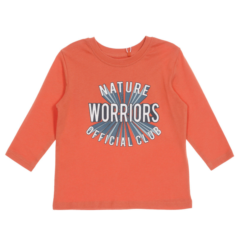 Блуза от органичен памук с графичен принт за бебе в коралов цвят  219594