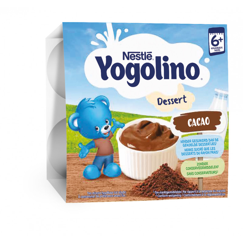 Yogolino Млечен десерт Шоколад- Nestle, 6+ месеца, кофичка 4 х 100 гр.  219909