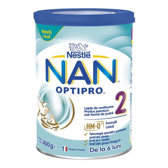 Преходно мляко за кърмачета NAN Optipro 2, 6+ месеца, кутия 400 гр. Nestle 219914 