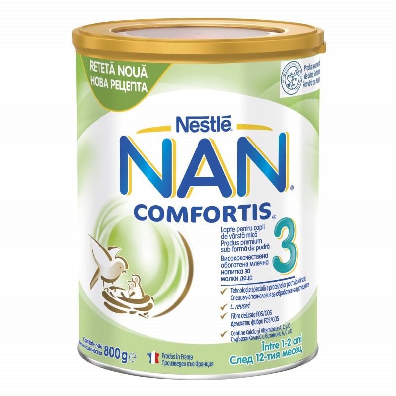 Обогатена млечна напитка NAN Comfortis 3, 1+ години, кутия 800 гр.  219916