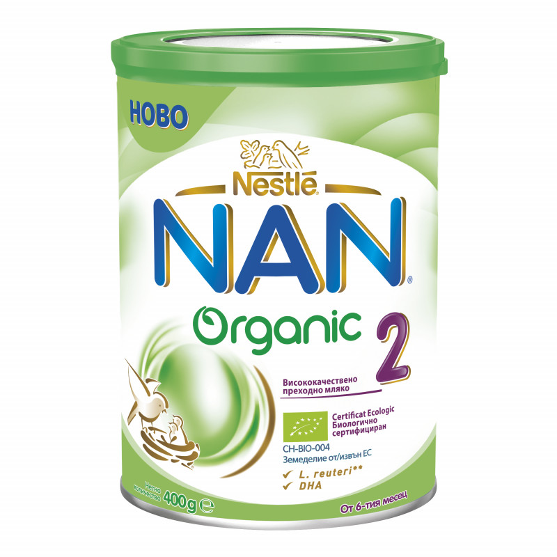 Преходно мляко за кърмачета NAN Organic 2, 6+ месеца, кутия 400 гр.  219918