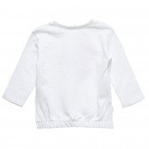 Памучна блуза с надпис live free, бяла Benetton 220907 4