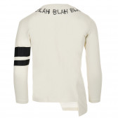 Асиметрична памучна блуза с черни акценти, бяла Benetton 221024 4