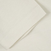 Асиметрична памучна блуза с черни акценти, бяла Benetton 221025 3
