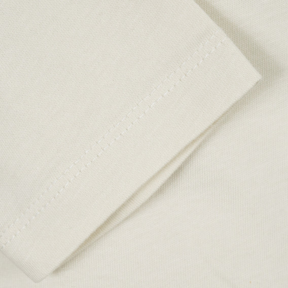 Асиметрична памучна блуза с черни акценти, бяла Benetton 221025 3