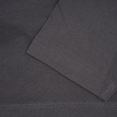 Памучна блуза с апликация от пайети, тъмно сива Benetton 221041 4