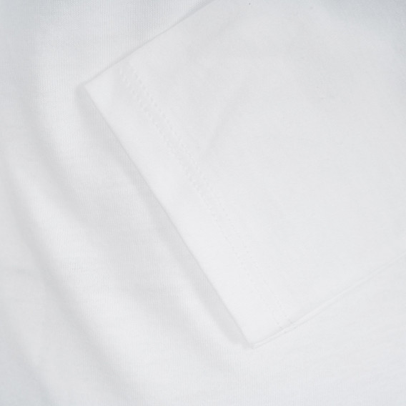 Памучна блуза с надпис и флорален принт, бяла Benetton 221070 3
