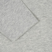 Памучна блуза с надпис Backup, сива Benetton 221085 3