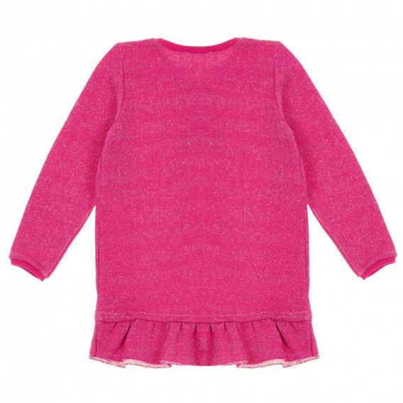 Плетена туника с къдрички, розова Benetton 221194 4