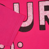 Памучна блуза с надпис, розова Benetton 221201 3