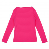 Памучна блуза с надпис, розова Benetton 221202 4