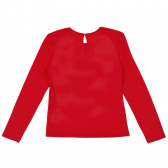 Блуза с апликация от пайети, червена Benetton 221206 4
