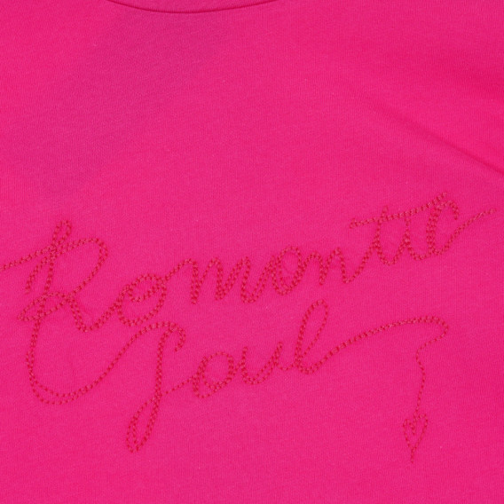 Памучна блуза с разкроени ръкави, розова Benetton 221224 2