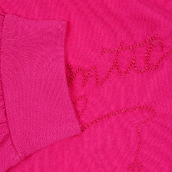 Памучна блуза с разкроени ръкави, розова Benetton 221225 3