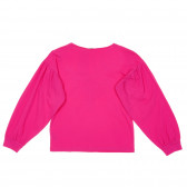 Памучна блуза с разкроени ръкави, розова Benetton 221226 4