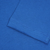 Памучна блуза с надпис за бебе, синя Benetton 221229 3
