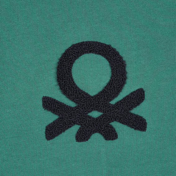 Памучен суитшърт с логото на бранда, зелен Benetton 221264 2