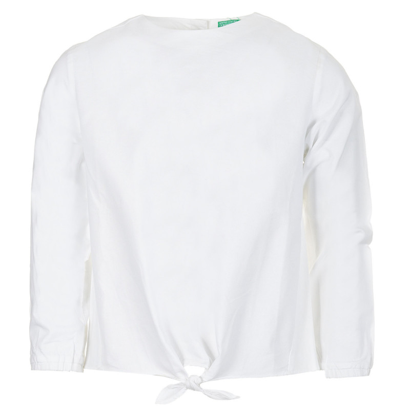 Памучна блуза с дълъг ръкав и копчета, бяла  221271