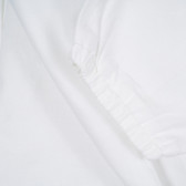 Памучна блуза с дълъг ръкав и копчета, бяла Benetton 221273 3