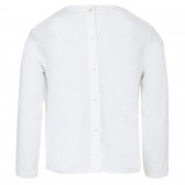 Памучна блуза с дълъг ръкав и копчета, бяла Benetton 221274 4