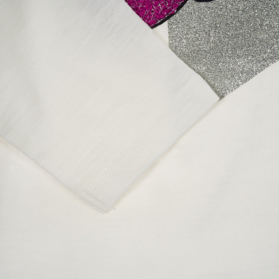 Памучна блуза с брокатени звезди, бяла Benetton 221321 3