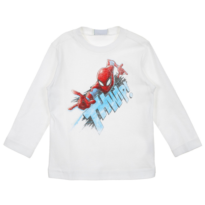 Памучна блуза с щампа на Spiderman, бяла  221363