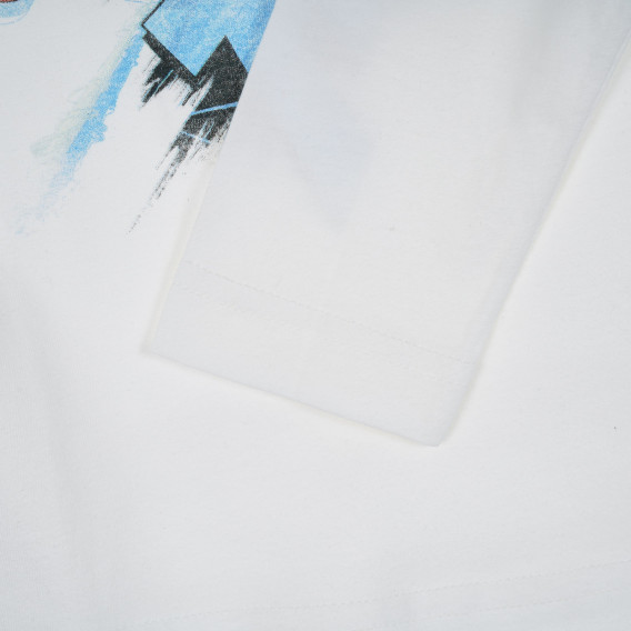 Памучна блуза с щампа на Spiderman, бяла Benetton 221365 3